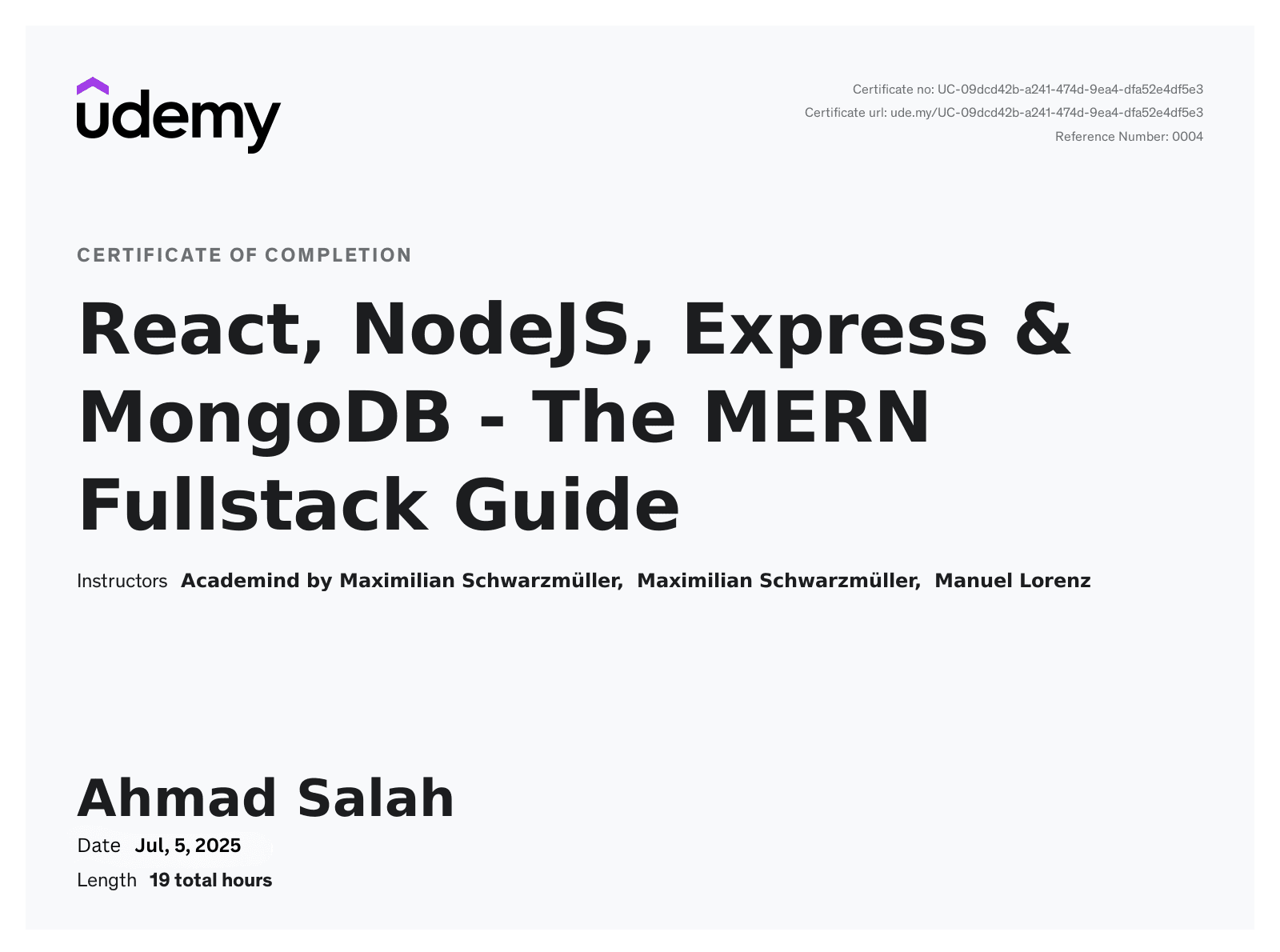 React, NodeJS, Express & MongoDB - The MERN Fullstack Guide (Udemy)