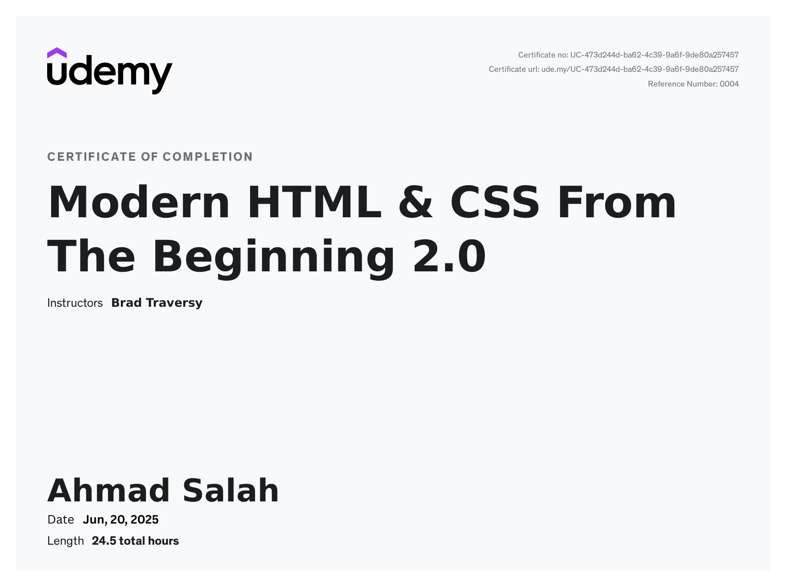 Modern HTML & CSS From The Beginning 2.0 (Udemy)