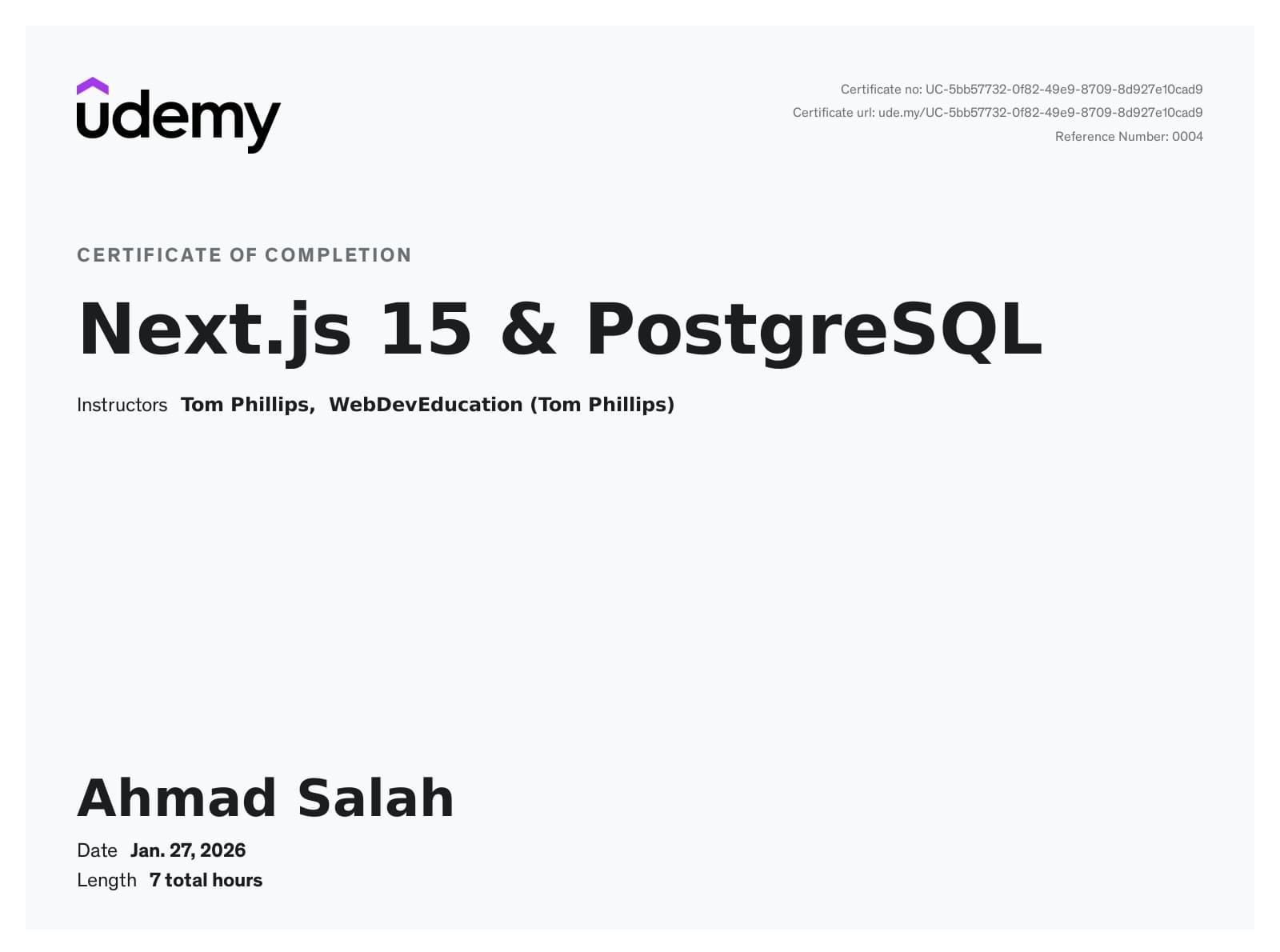 Next.js 15 & PostgreSQL (Udemy)