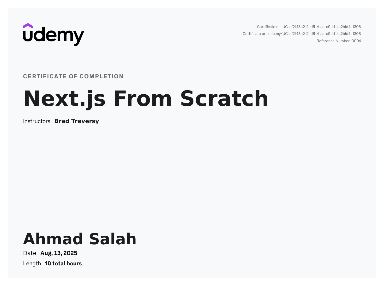 Next.js From Scratch (Udemy)
