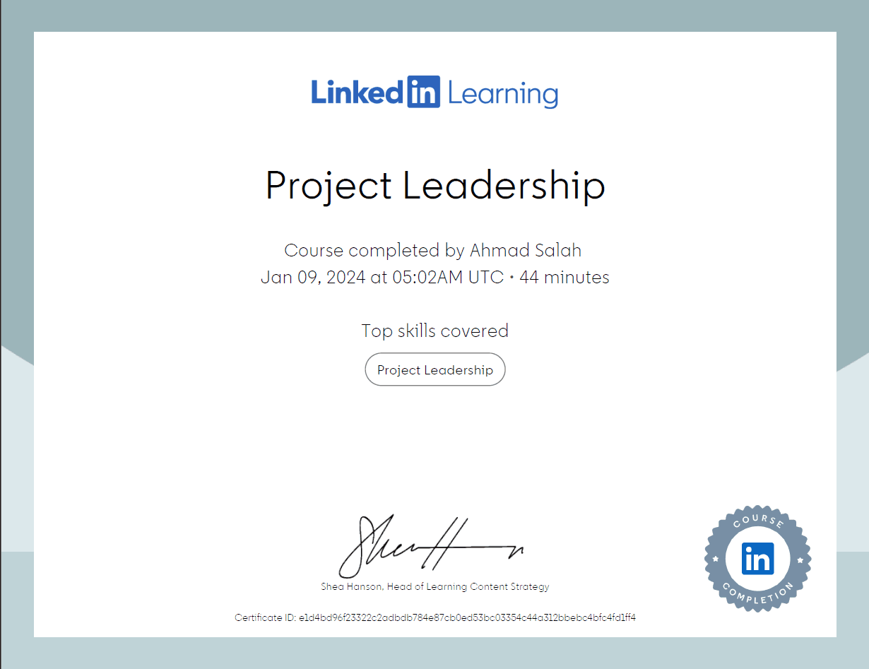Project Leadership (LinkedIn Learning)