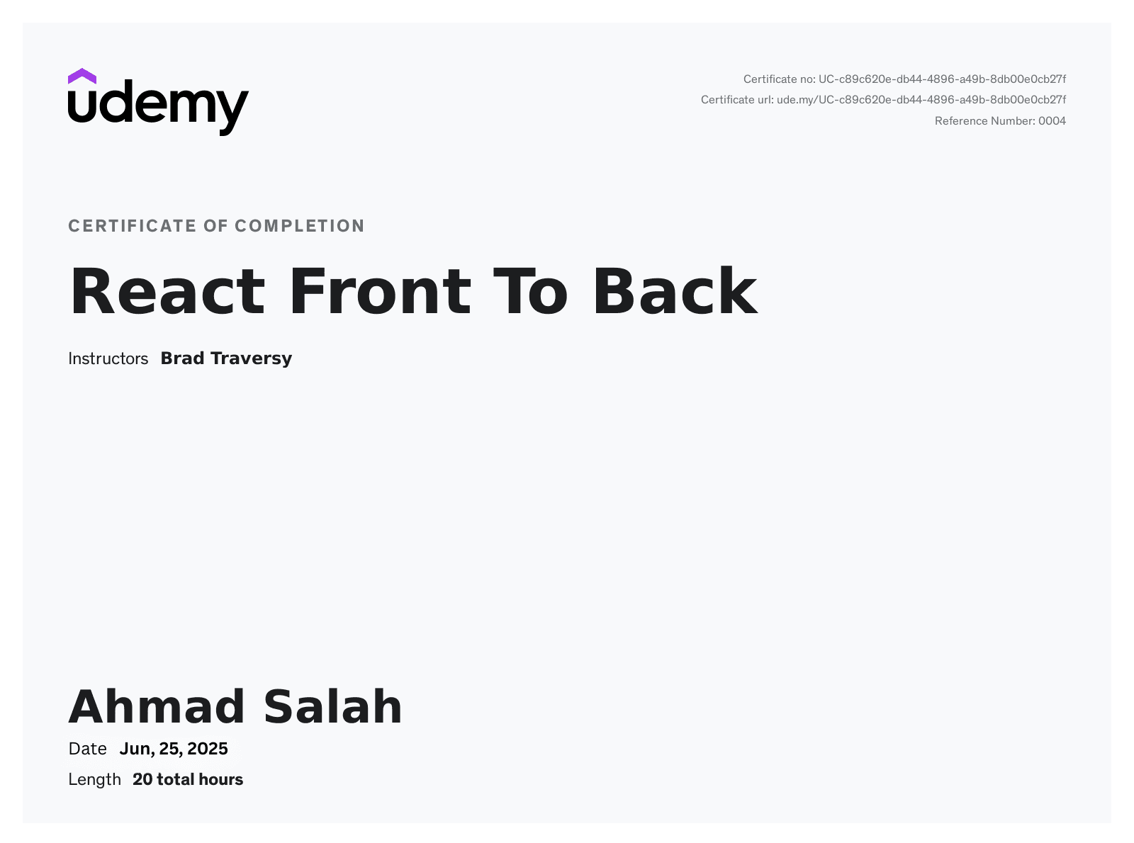 React Front To Back (Udemy)