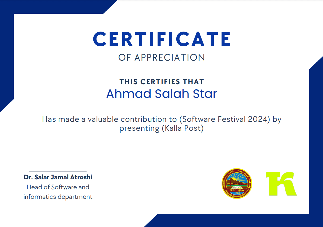 Certificate Of Appreciation