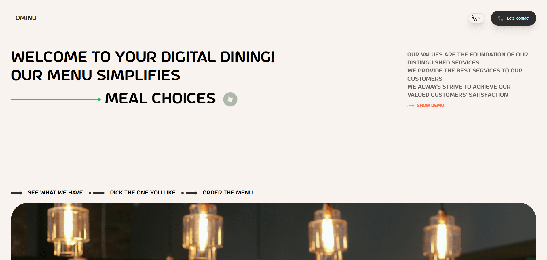 Digital Menu Website